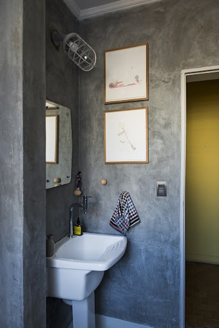inspiração banheiro cimento queimado pequeno