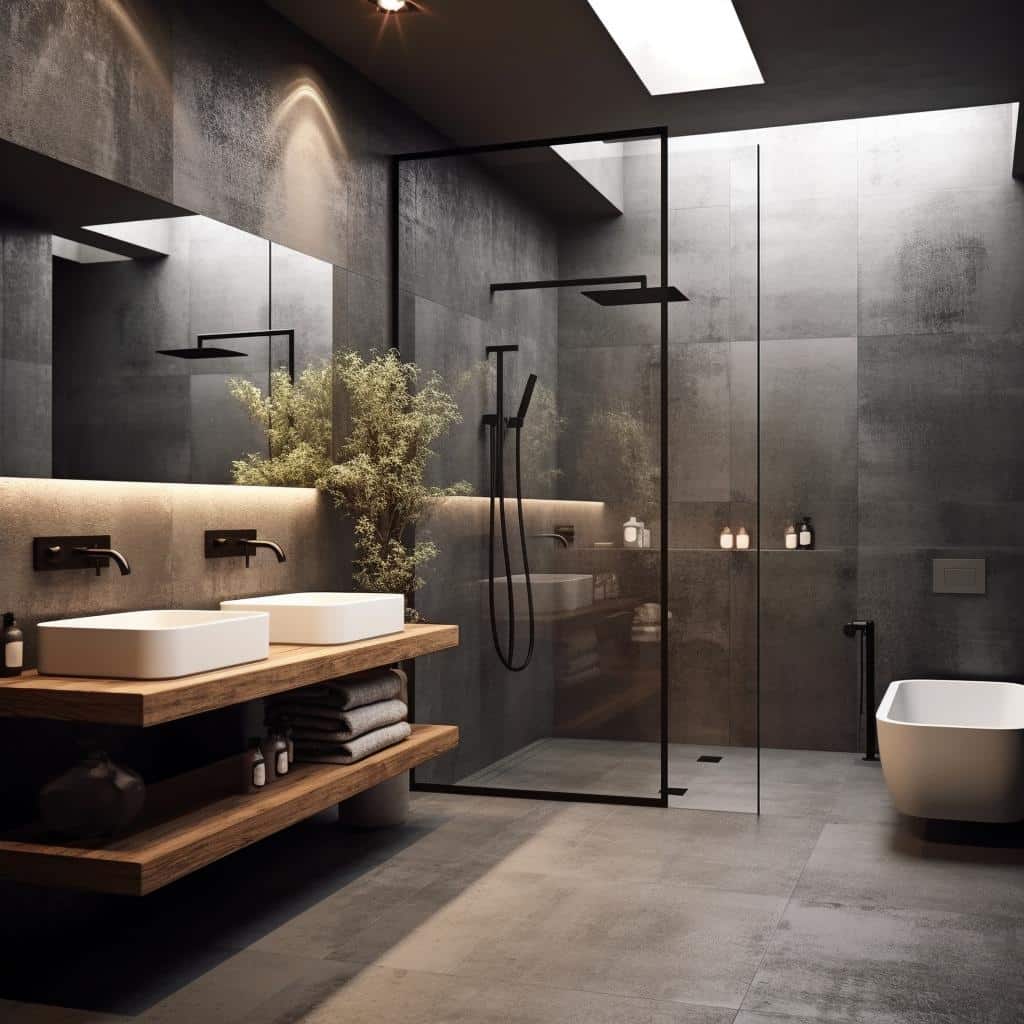 cimento queimado vs porcelanato para banheiro