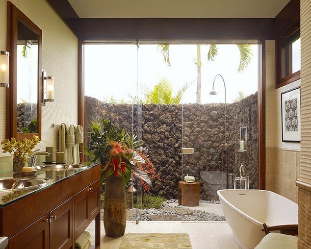 jardim de inverno no banheiro vs jardim externo