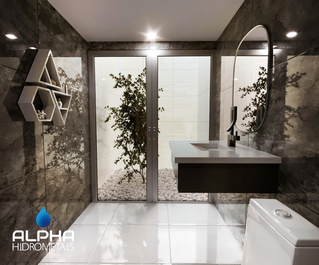 jardim de inverno no banheiro vs jardim externo