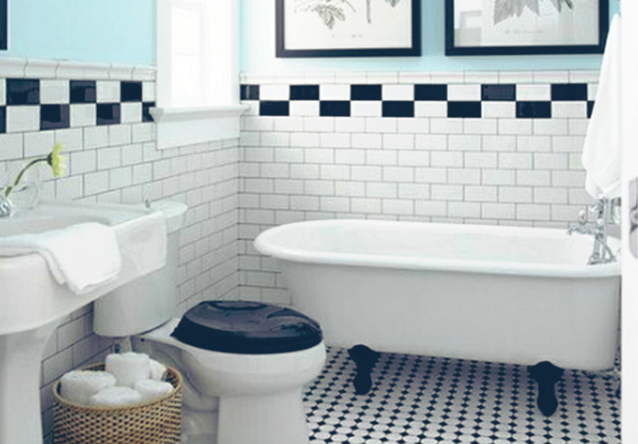 ladrilho hidráulico vs porcelanato no banheiro