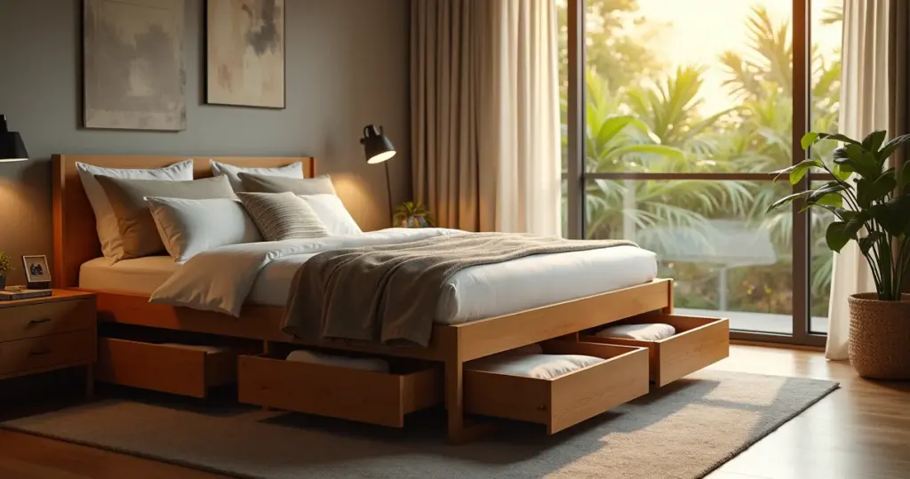 Cama com gavetões embaixo: como ganhar 2m³ de espaço sem gastar 1cm a mais