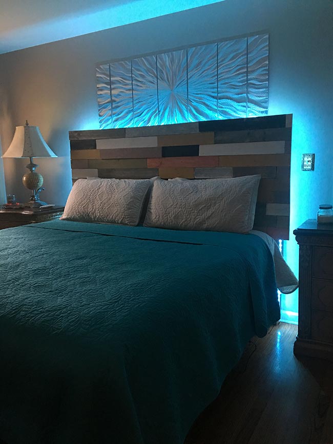 cama flutuante com led