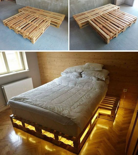 cama de pallet diy led
