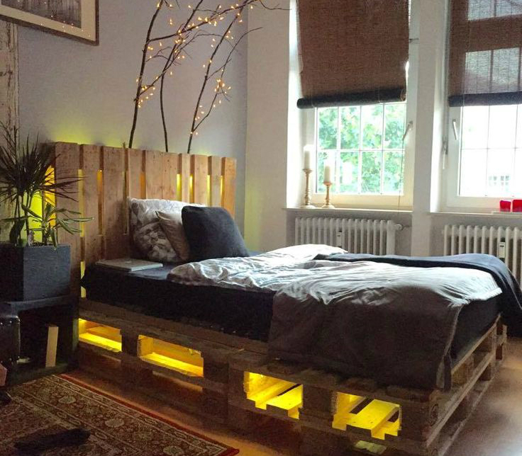 cama de pallet diy led