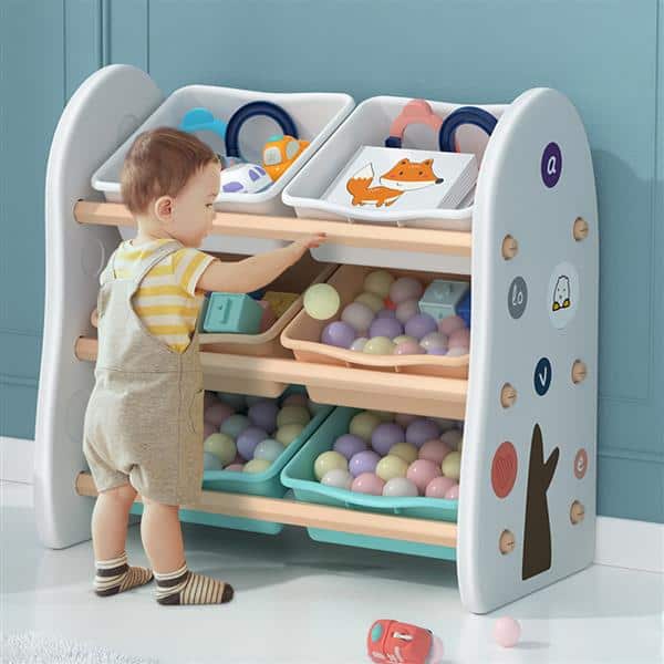 organizador de brinquedos com rodinhas vs prateleira