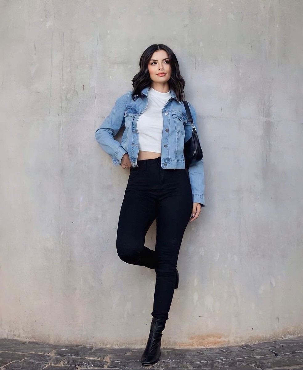 combinações com jaqueta jeans e calça jeans