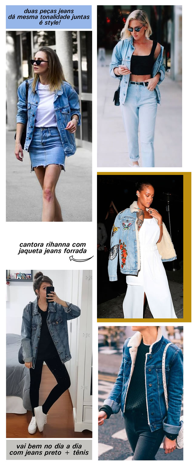 jaqueta jeans clara com calça jeans escura