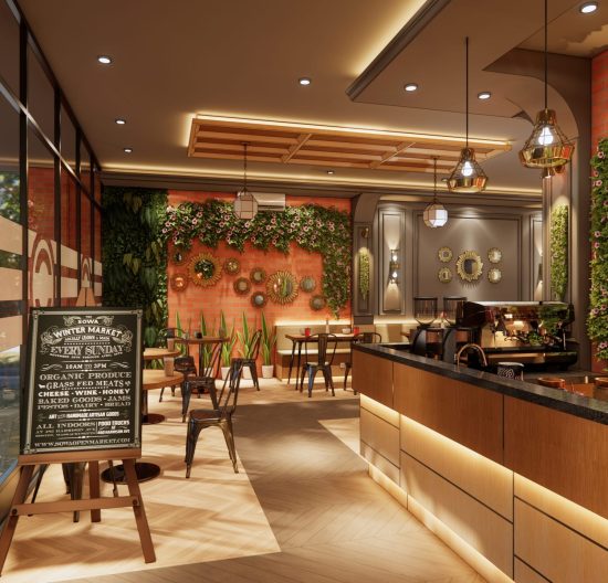 decoração de cafeteria