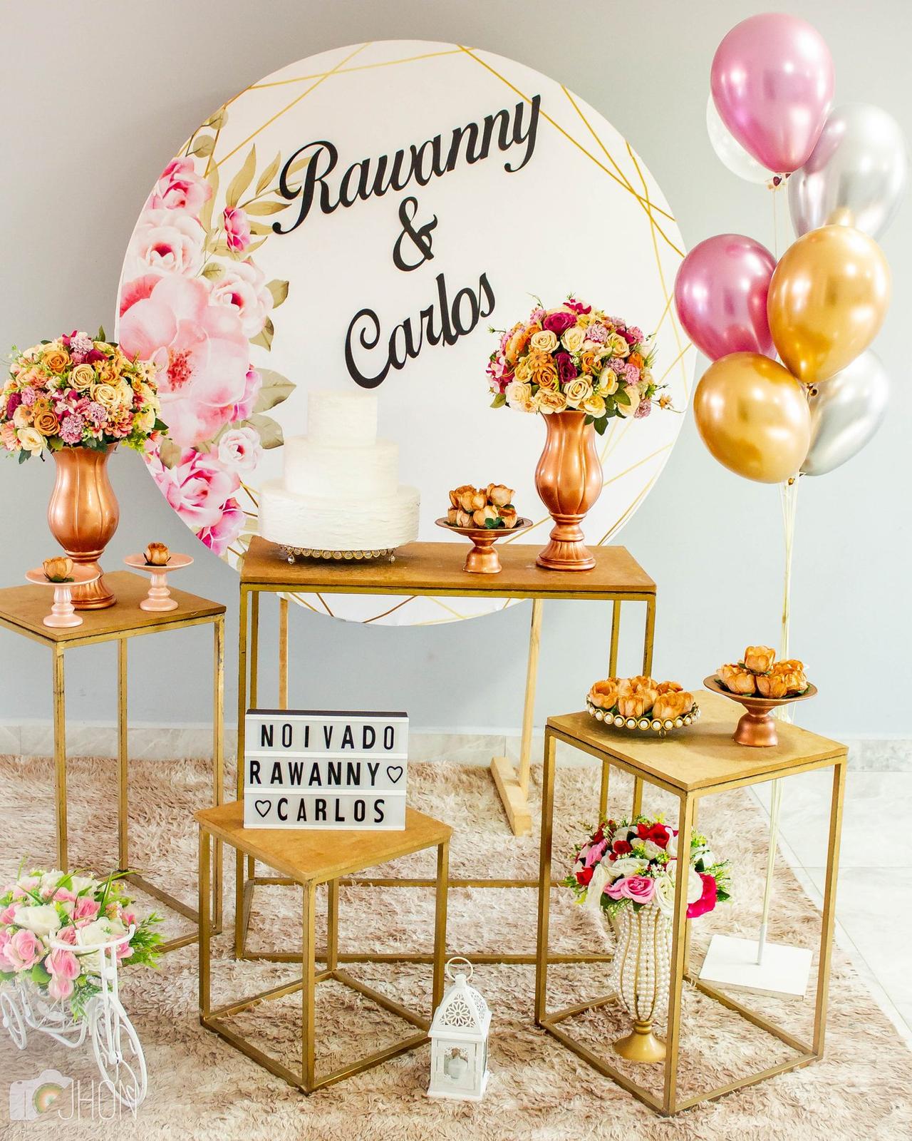 decoração de festa de noivado