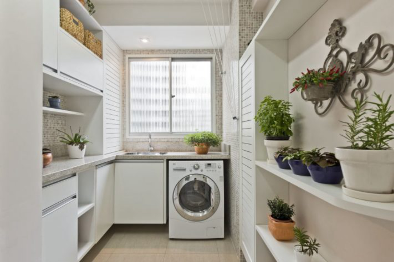 ideias de decoração lavanderia pequena simples