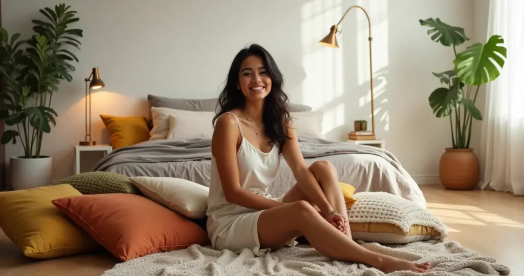 12 Ideias de Decoração de Quarto com Almofadões no Chão (por menos de R$ 300)