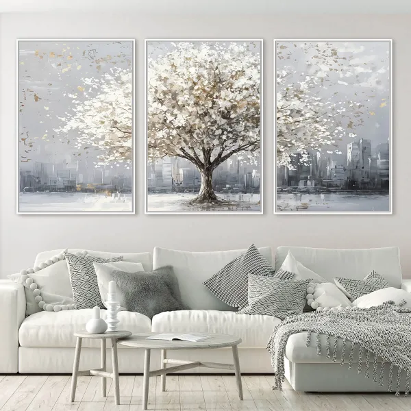 ideias de decoração de quarto com quadros abstratos coloridos