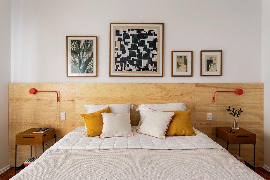 decoração de quarto com quadros abstratos