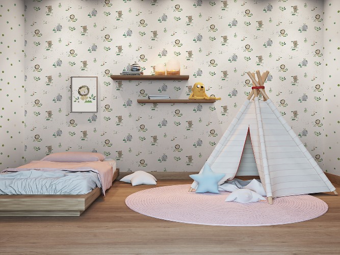 papel de parede infantil com estrelas