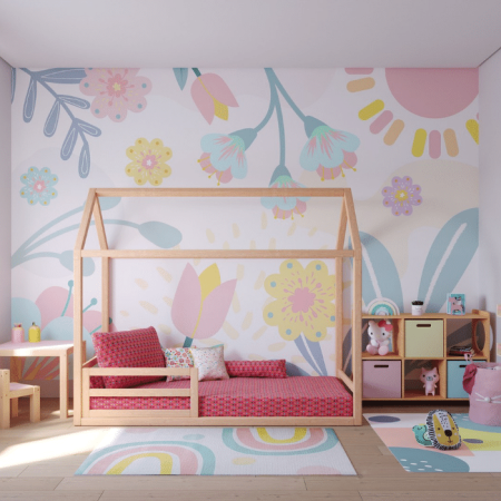 papel de parede infantil com mapa mundi