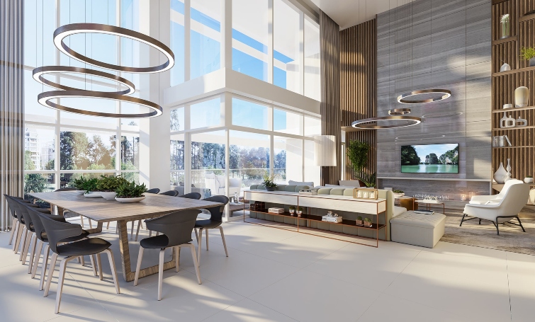 ideias de decoração sala pé direito duplo