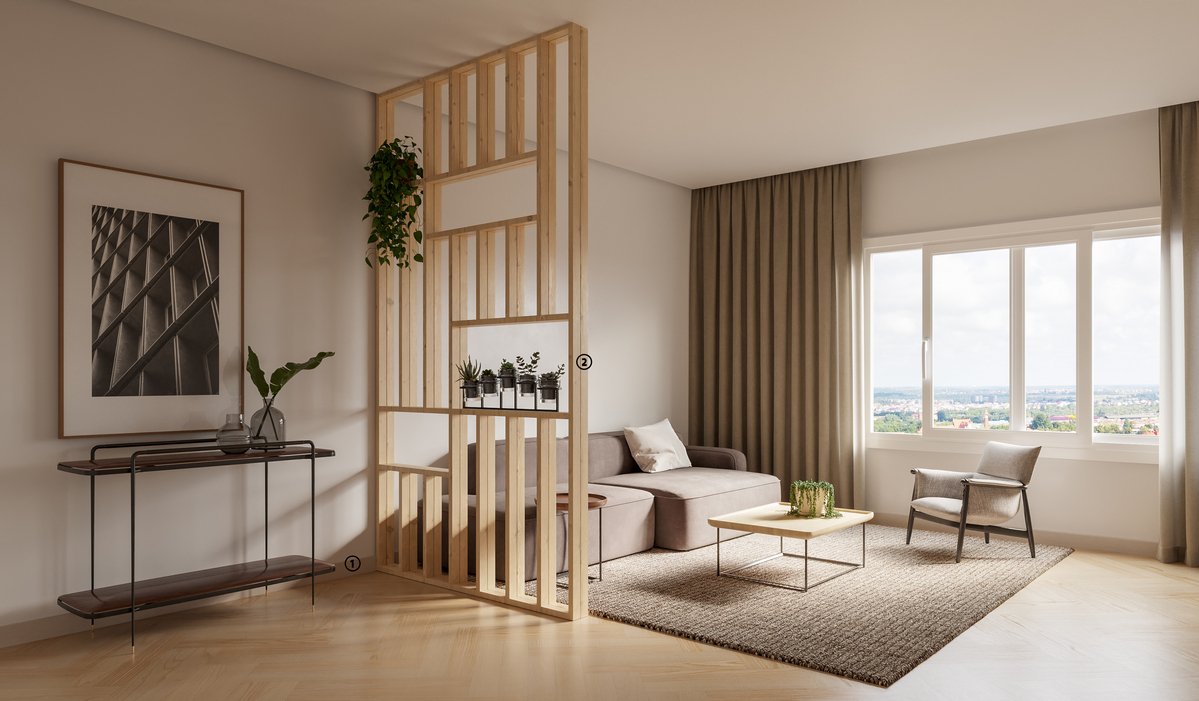 ideias de divisória de ambiente para quarto pequeno