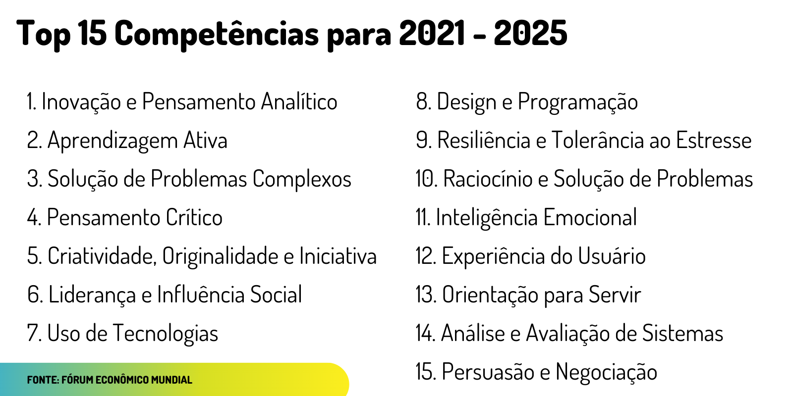 competências para o mercado de trabalho futuro