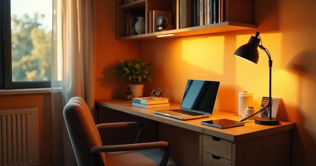 Escrivaninha de canto para quarto: o truque que dobra seu espaço útil