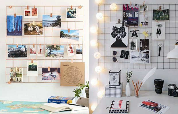 ideias de decoração quarto com grade aramada