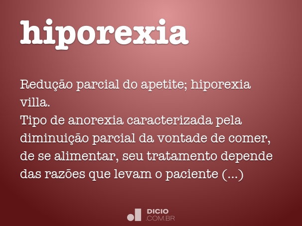 hiporexia o que é