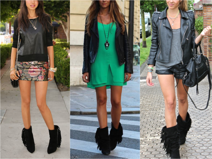 inspiração looks com bota de franja para festival