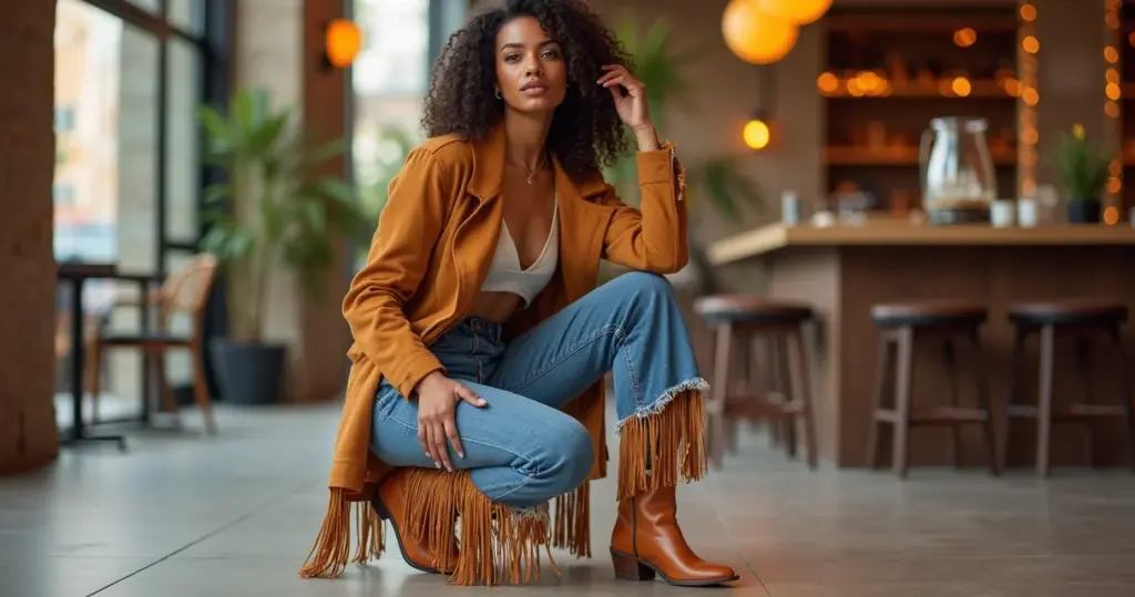 15 Looks com Bota de Franjas que Vão Transformar Seu Guarda-Roupa