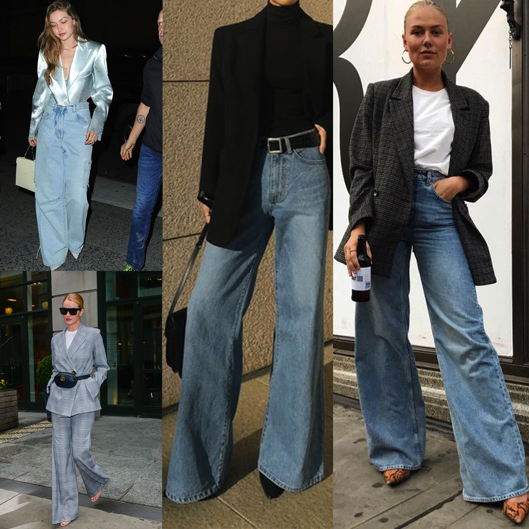 inspiração looks calça pantalona jeans para verão