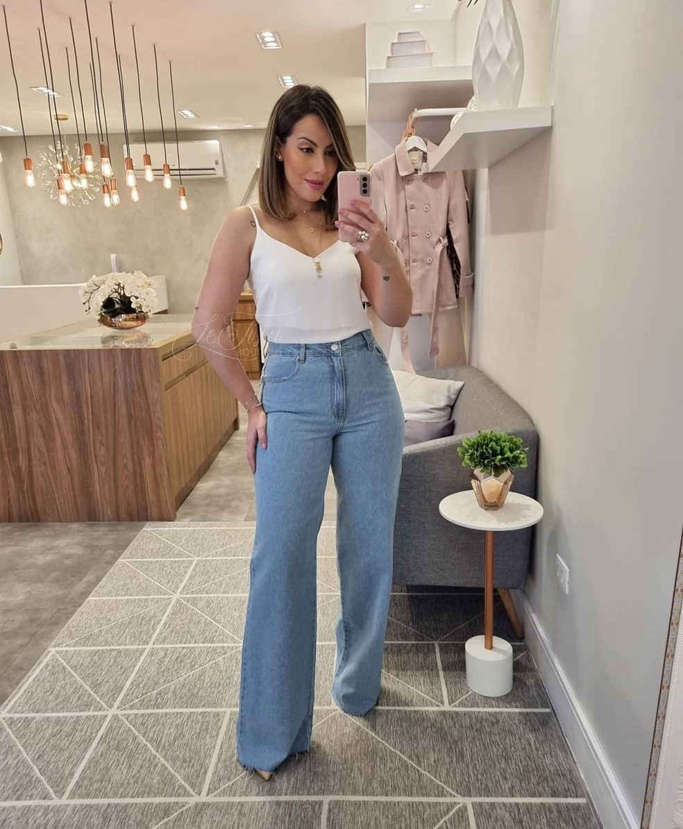 inspiração looks calça pantalona jeans para verão