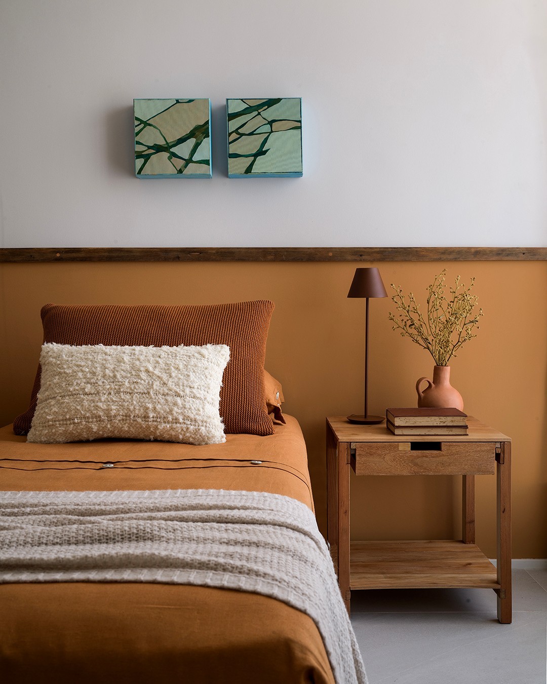 ideias de meia parede pintada para quarto