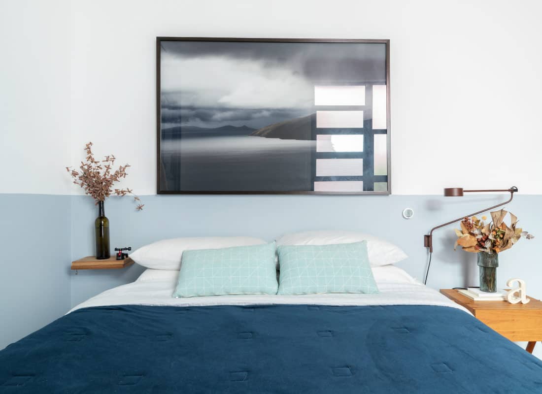 ideias de meia parede pintada para quarto