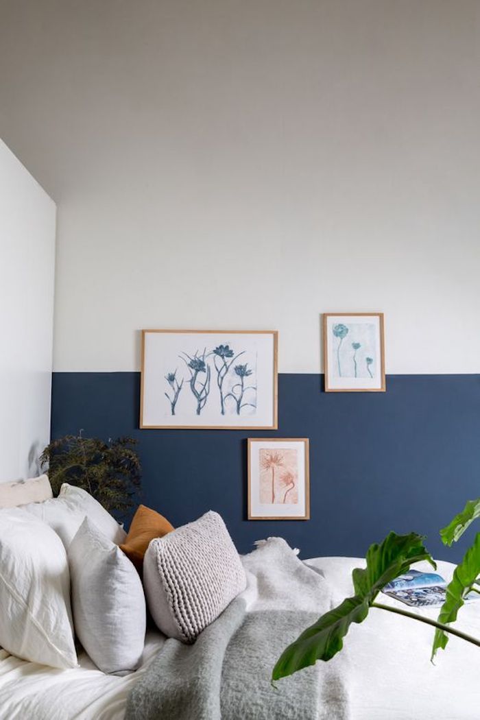 meia parede pintada quarto