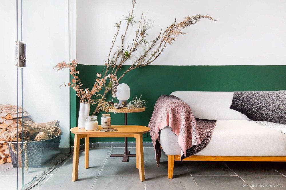 como fazer meia parede pintada com fita crepe