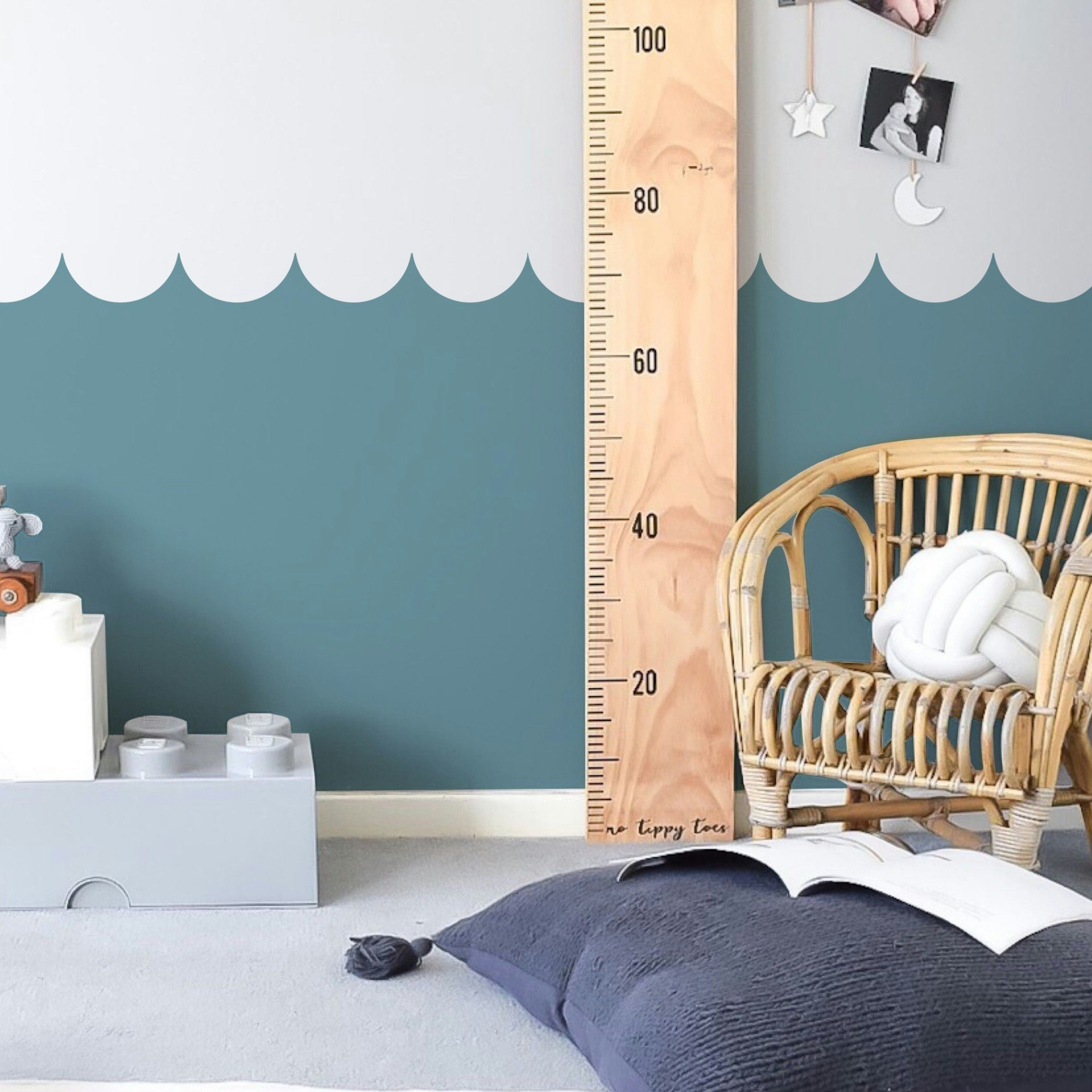 meia parede pintada quarto