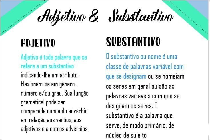 o que é adjetivo e substantivo