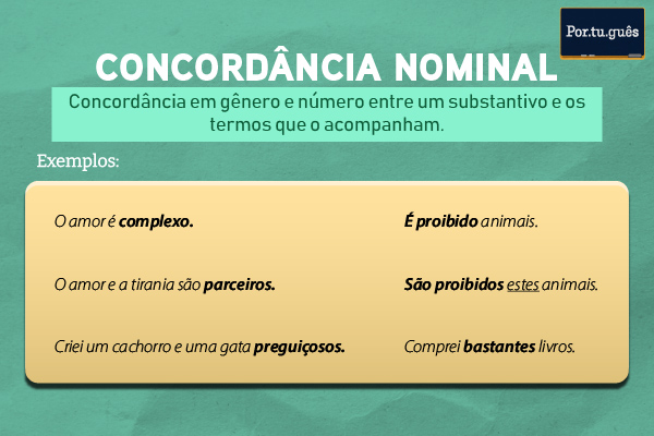 exemplos de concordância nominal com adjetivos