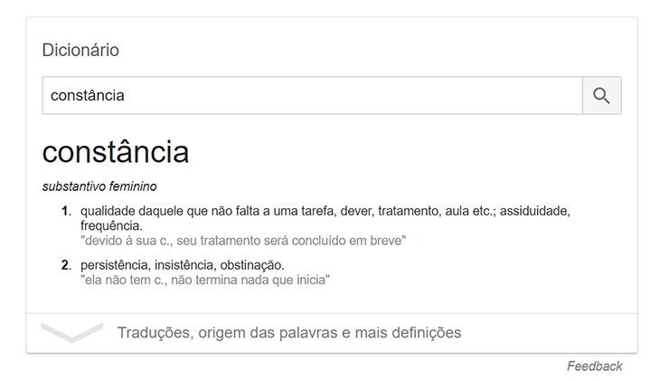 benefícios da constância