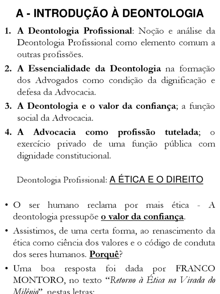 o que é deontologia profissional