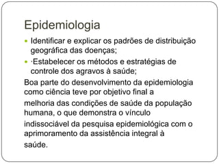 importância da epidemiologia