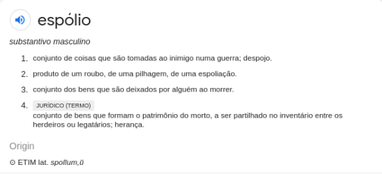 como funciona o espólio