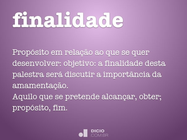 o que é finalidade