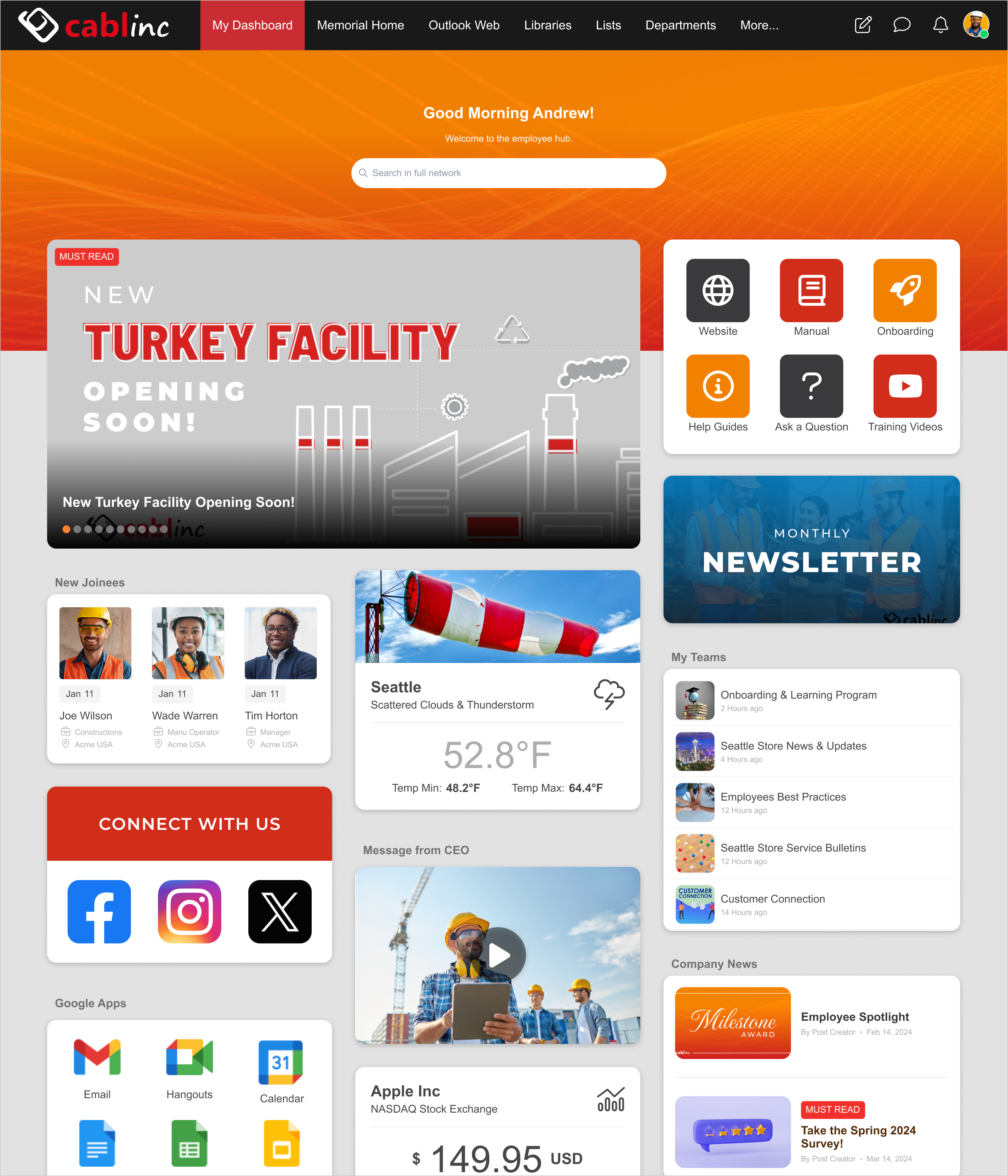 exemplos de intranet para empresas