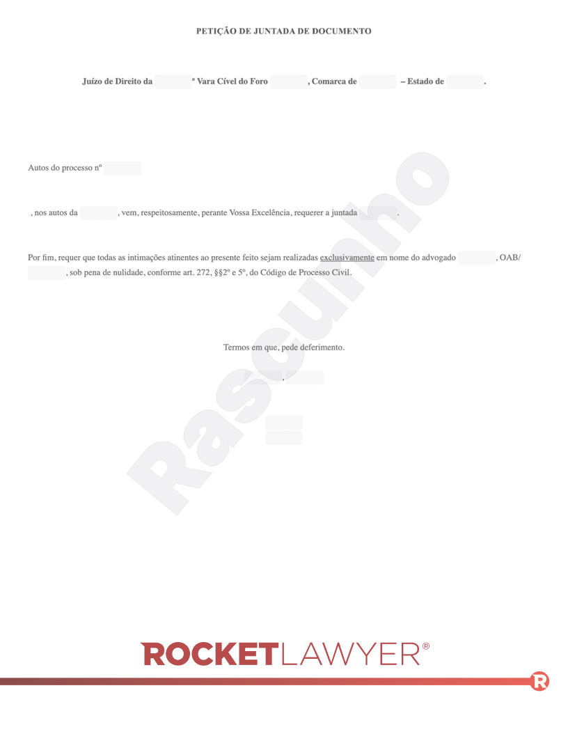 o que significa petição juntada no processo