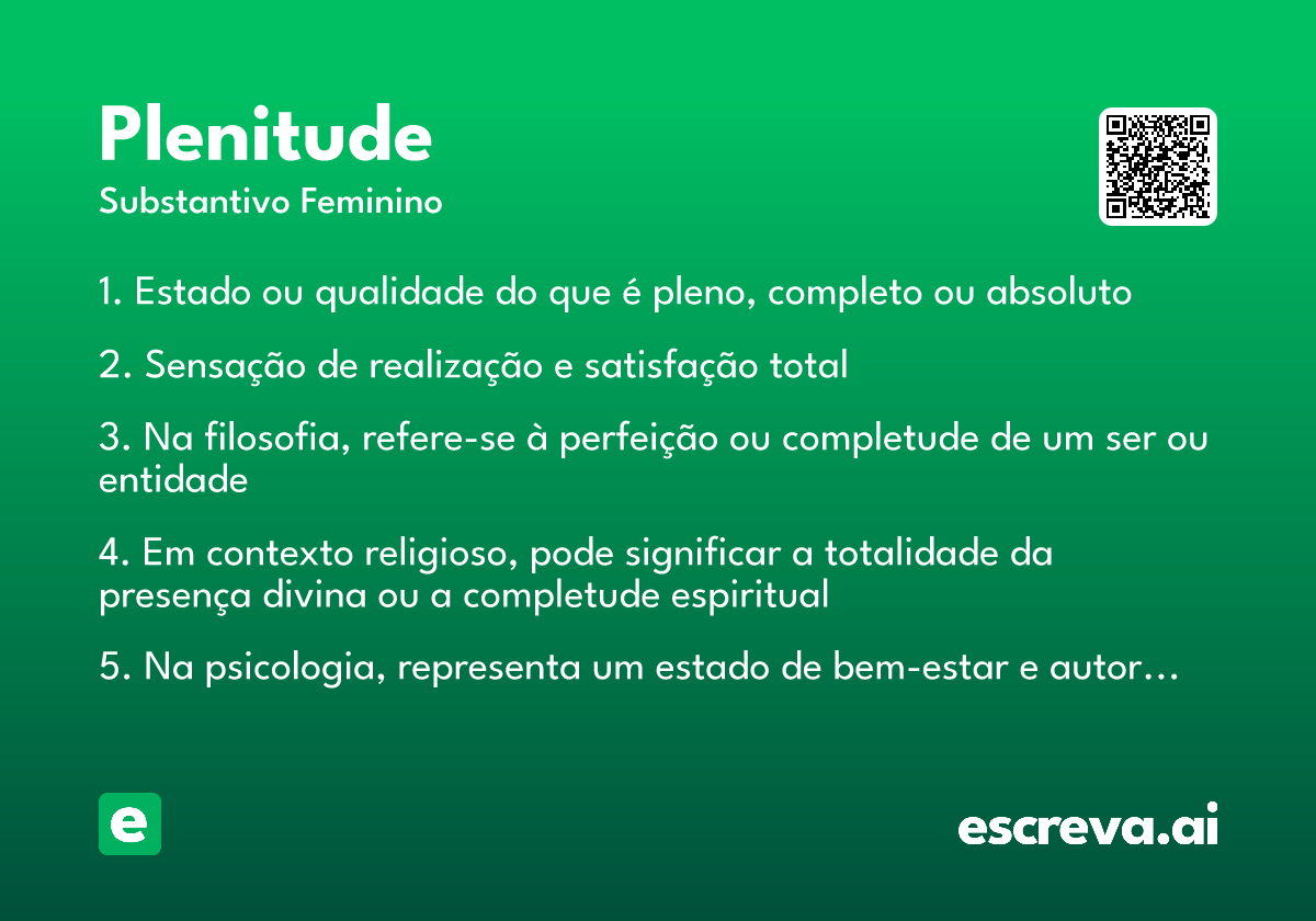 plenitude significado psicológico