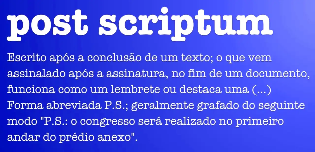 o que é ps em cartas