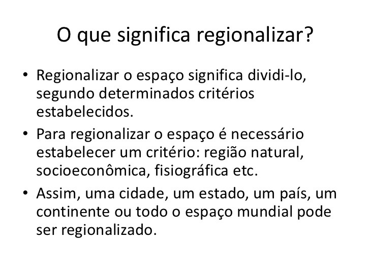 conceito de regionalização
