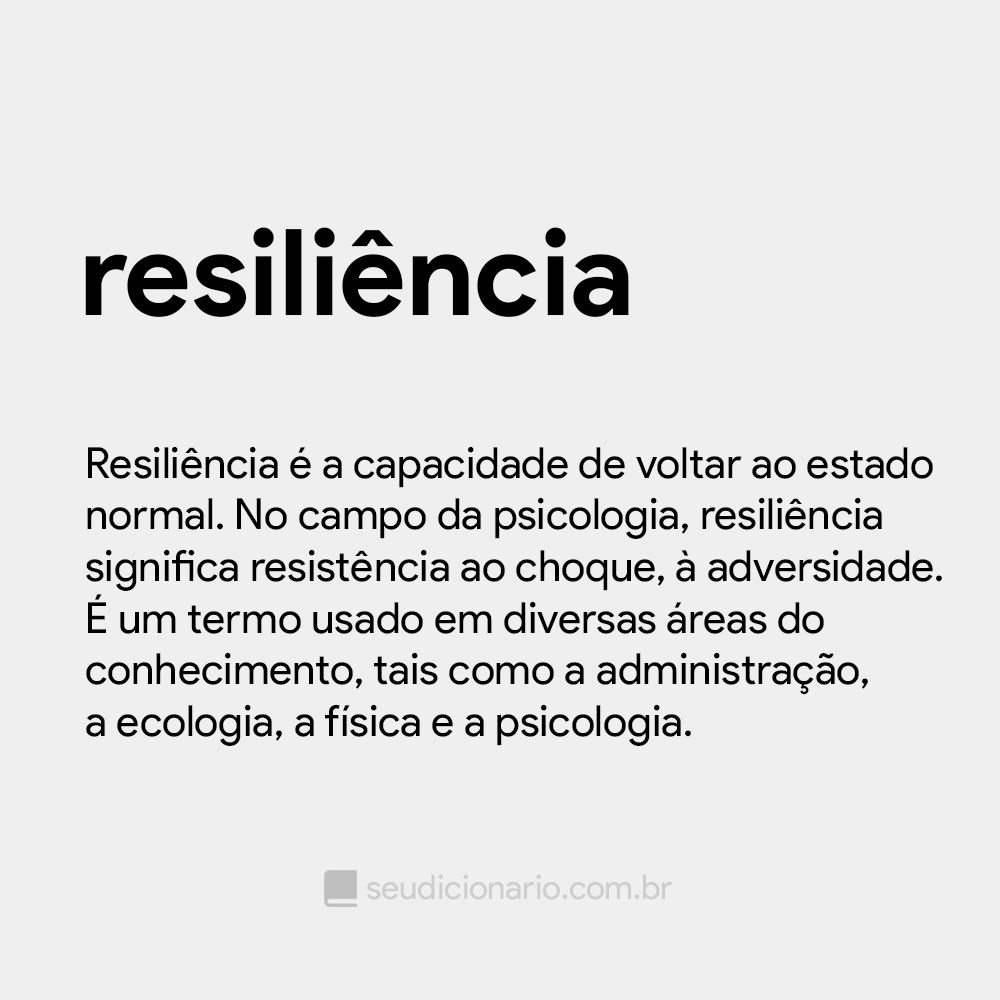 qual o significado de resiliencia