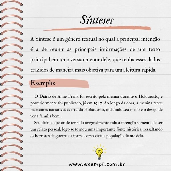 exemplos de síntese textual para estudantes