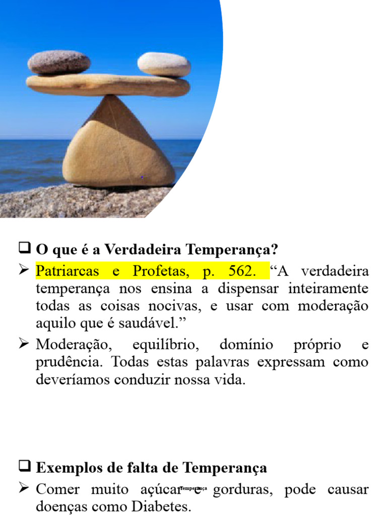 o que é temperança
